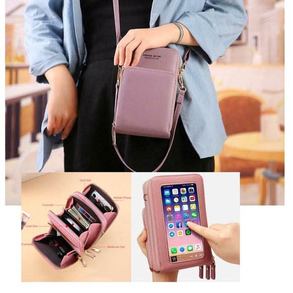 Crossbody Phone Purse Touch Screen Bag 3 Tiers - Multiple Colors - Picture 5 of 16
